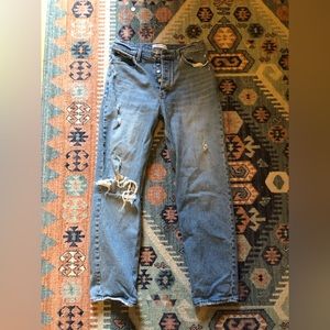 Abercrombie & Fitch “The Dad High Rise” Distressed Jeans